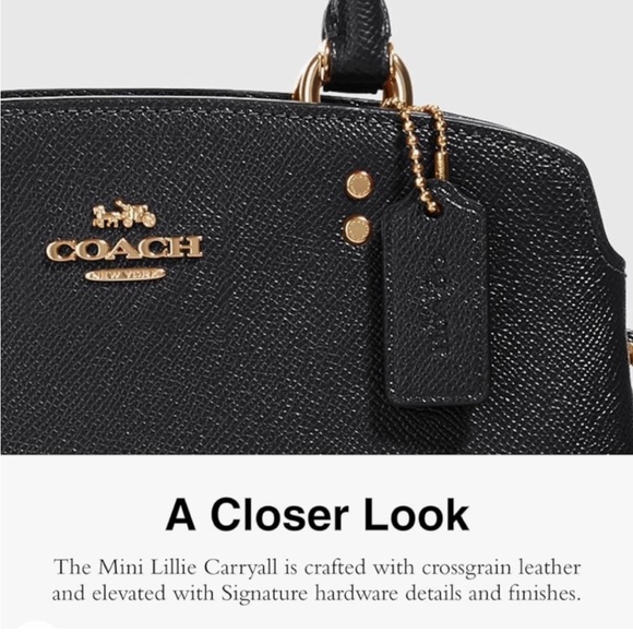 Coach Mini Lillie Shoulder Crossbody Bag in Black - Picture 4 of 13